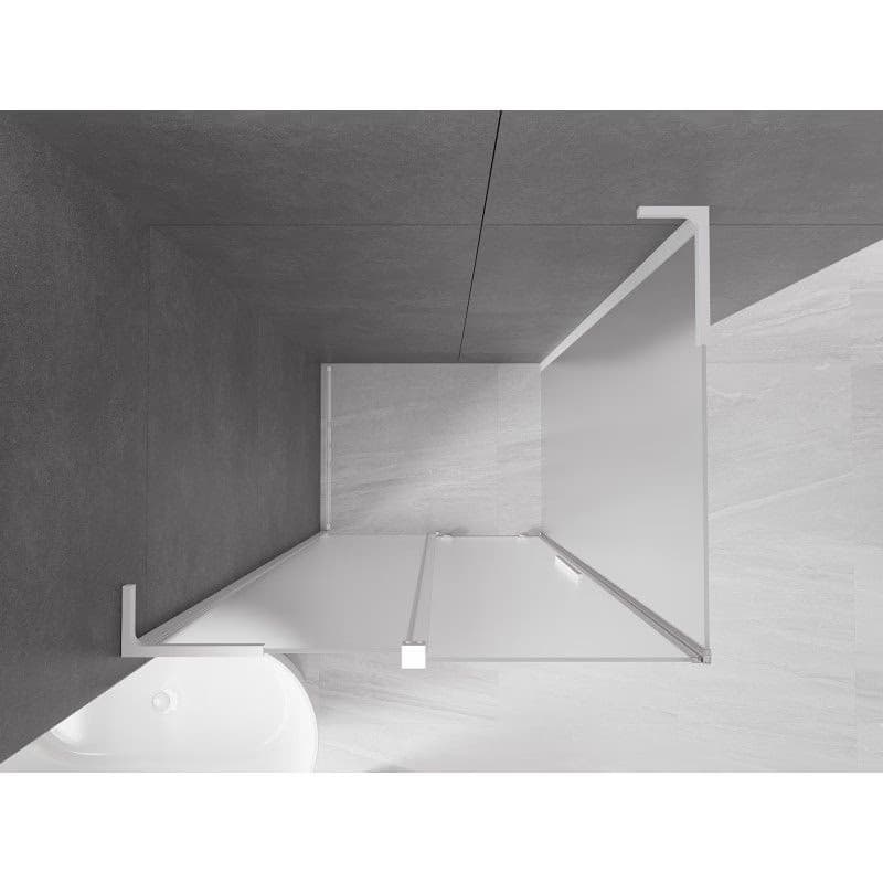 MEXEN/S - Velar L sprchovací kút, posuvné dvere 90 x 80, dekor, biela 871-090-080-33-20 4