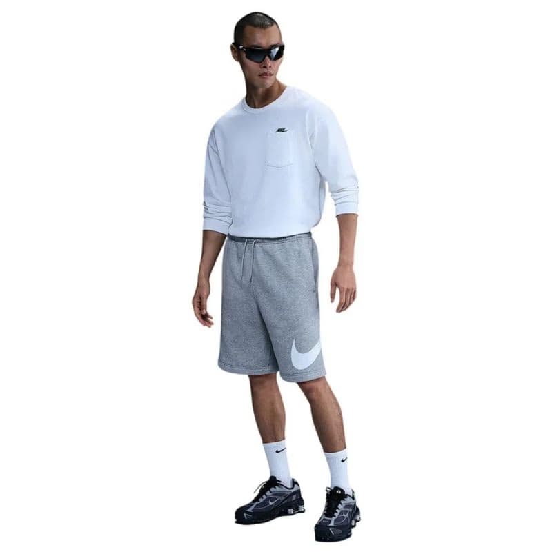 Pánske teplákové kraťasy NIKE M NK CLUB BB SHORT GX DK GREY HEATHER LT SMOKE GREY WHITE 2