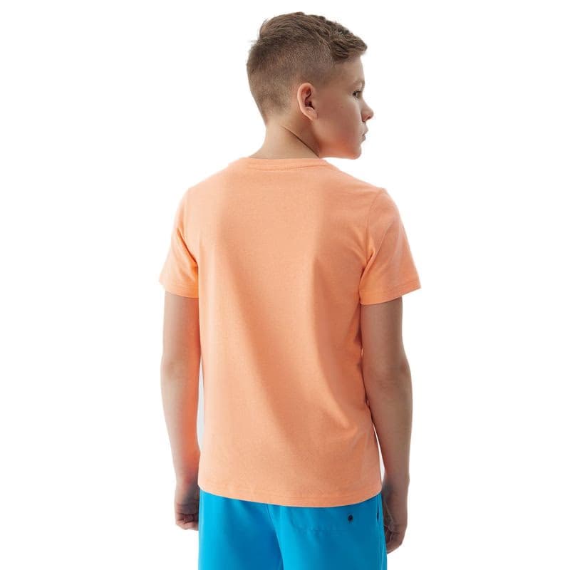 Chlapčenské tričko s krátkym rukávom 4F JUNIOR TSHIRT-JWSS24TTSHM1137-70N-ORANGE NEON 2
