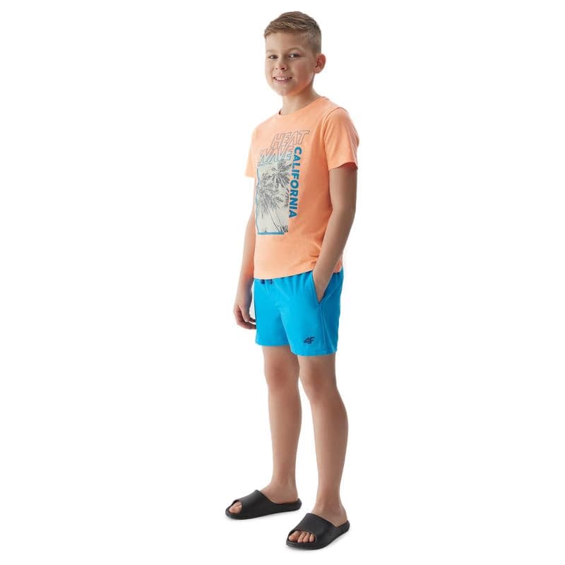 Chlapčenské tričko s krátkym rukávom 4F JUNIOR TSHIRT-JWSS24TTSHM1137-70N-ORANGE NEON 3