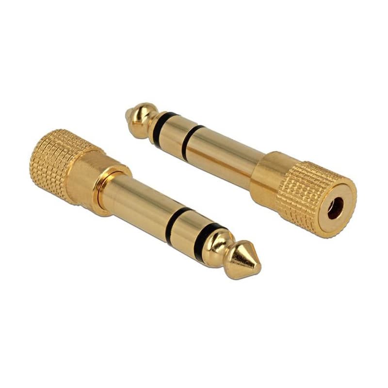 Delock adaptér stereo jack 6,35 mm samec na stereo jack 3,5 mm samica