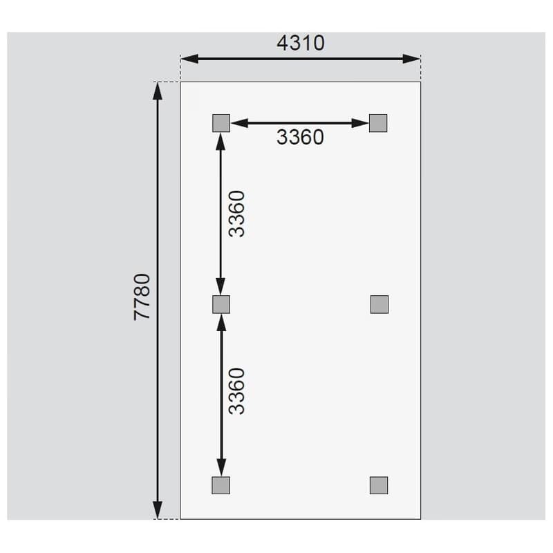 Drevený prístrešok / carport 431 x 778 cm Dekorhome 5