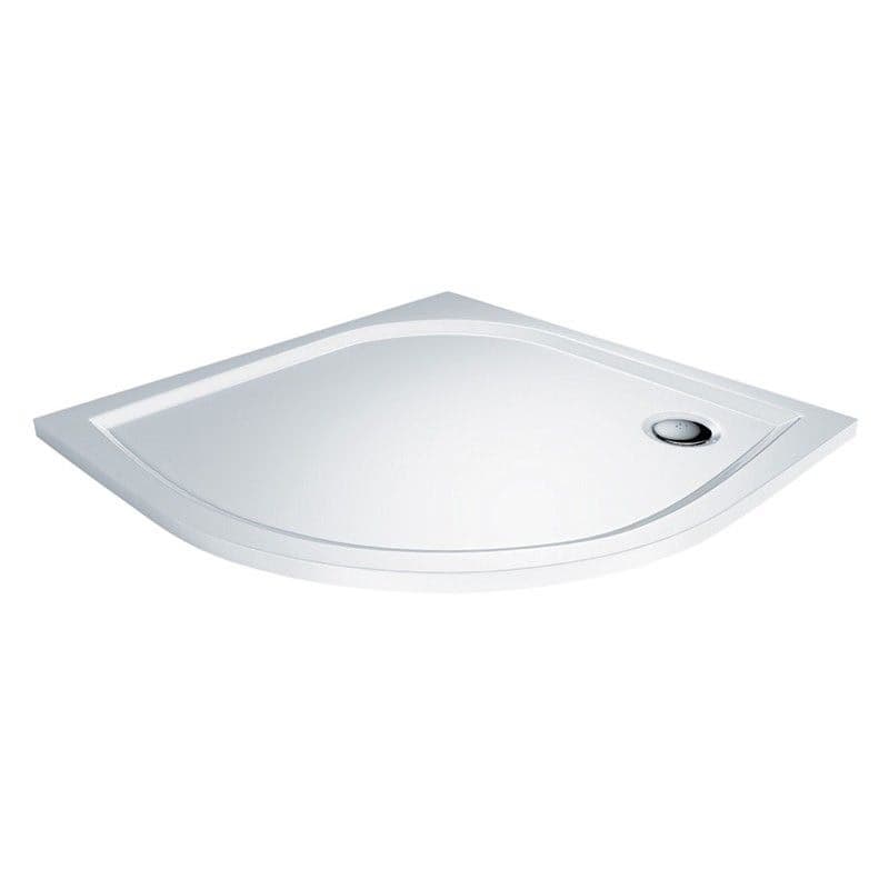 Mereo Štvrťkruhová sprchová vanička, 90x90x3 cm, R550, bez nožičiek, liaty mramor CV05M 1