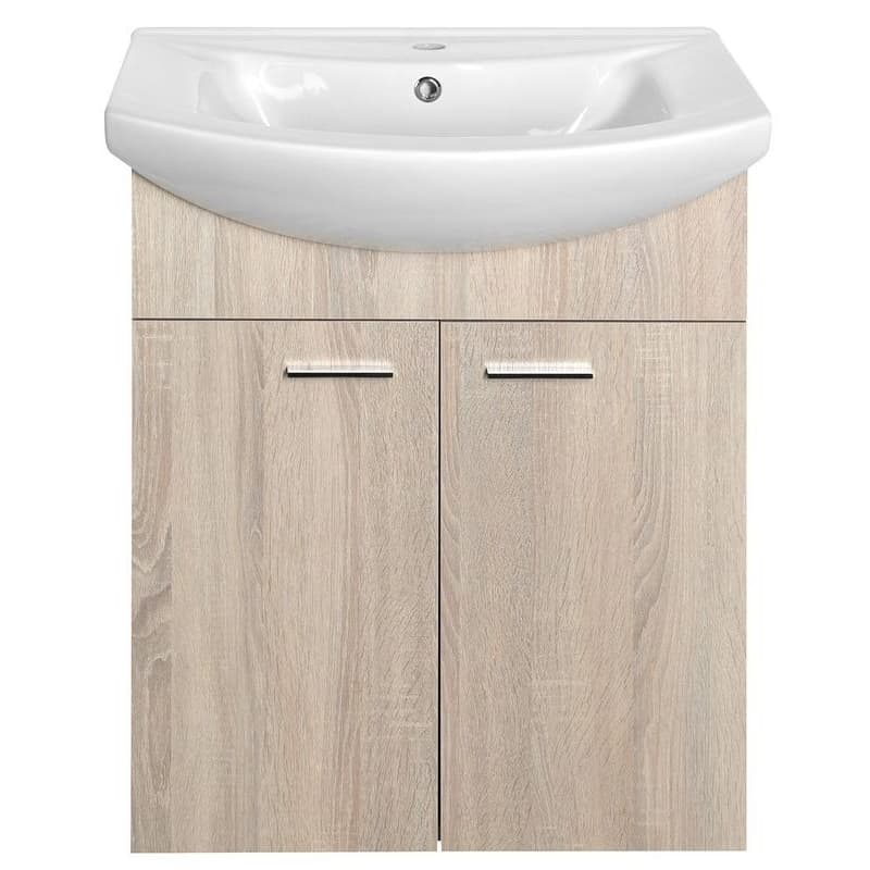 AQUALINE - ZOJA umývadlová skrinka 61,5x74x32,5cm, dub platin, 2x dvierka 51163 3