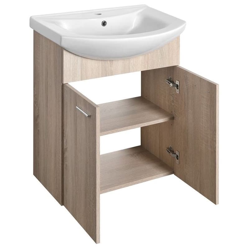 AQUALINE - ZOJA umývadlová skrinka 61,5x74x32,5cm, dub platin, 2x dvierka 51163 4
