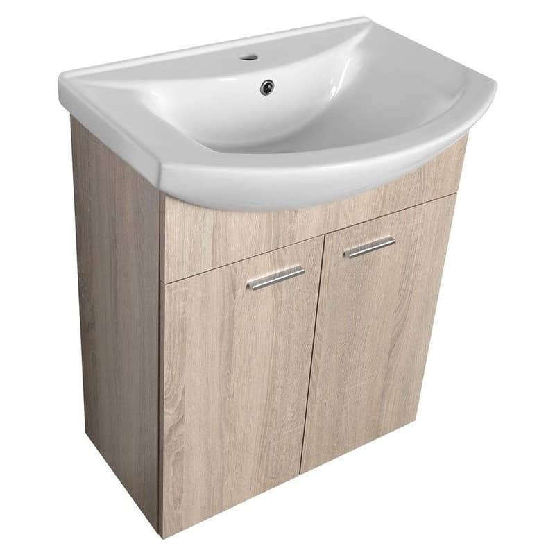 AQUALINE - ZOJA umývadlová skrinka 61,5x74x32,5cm, dub platin, 2x dvierka 51163 5