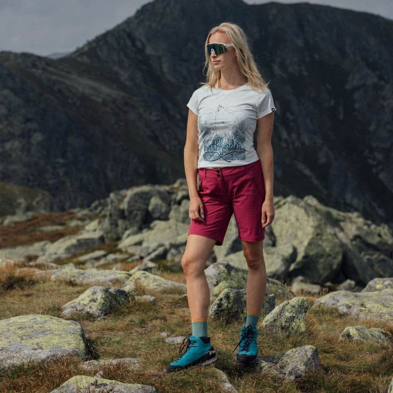 Dámske turistické kraťasy NORTHFINDER GLENDA-510-cherry 6