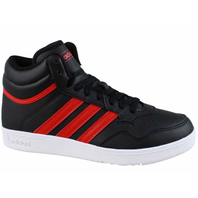 Chlapčenská rekreačná obuv ADIDAS Hoops 4.0 Mid Jr core black better scarlet cloud white 2
