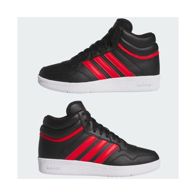 Chlapčenská rekreačná obuv ADIDAS Hoops 4.0 Mid Jr core black better scarlet cloud white 5