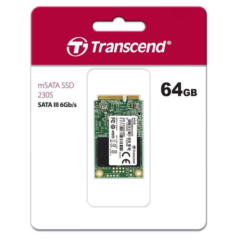 TRANSCEND Industrial SSD MSA230S 64GB, mSATA, SATA III, 3D TLC 4