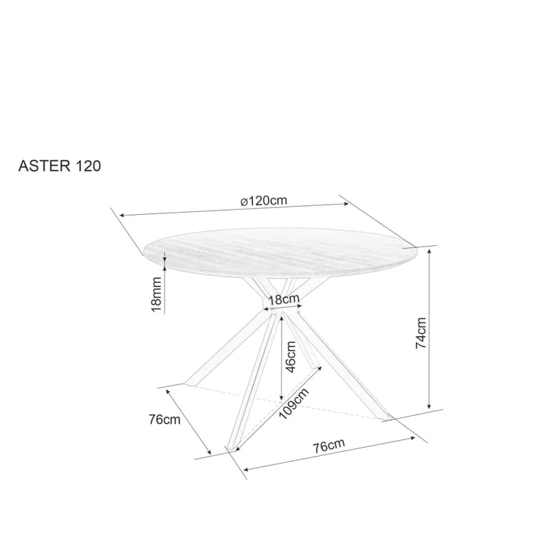 Signal Jedálenský stôl ASTER | dub 120 cm 6