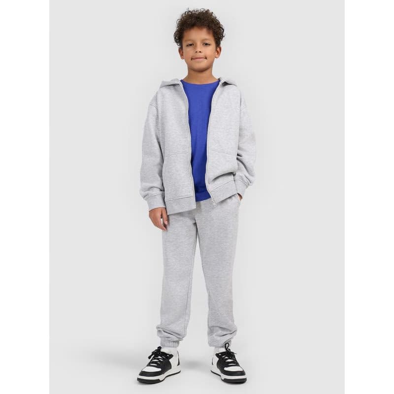 Chlapčenské tepláky 4F JUNIOR TROUSERS CAS M1188-25M-GREY MELANGE 4
