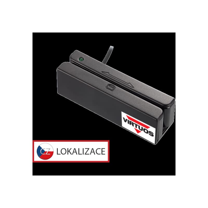 Trojstopová čítačka magnetických kariet MSR-100A, USB-COM, čierna 1