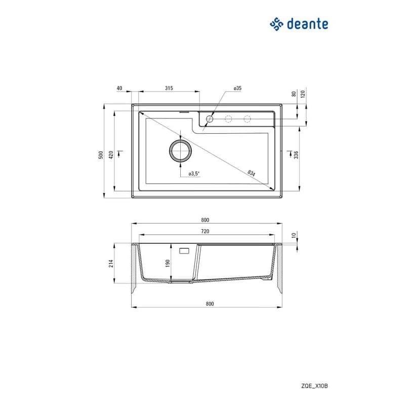 DEANTE DEANTE - Eridan šedá metalic - Granitový drez ZQE_S10B 6