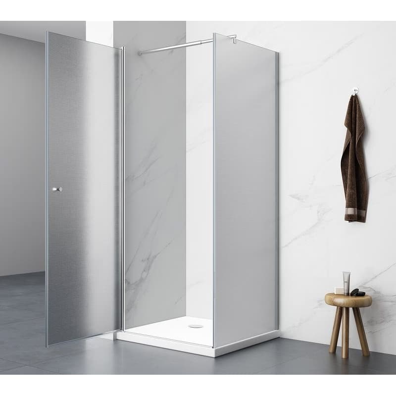AQUALINE - PILOT štvorcová sprchová zástena 800x800 Brick sklo PT080-01 2