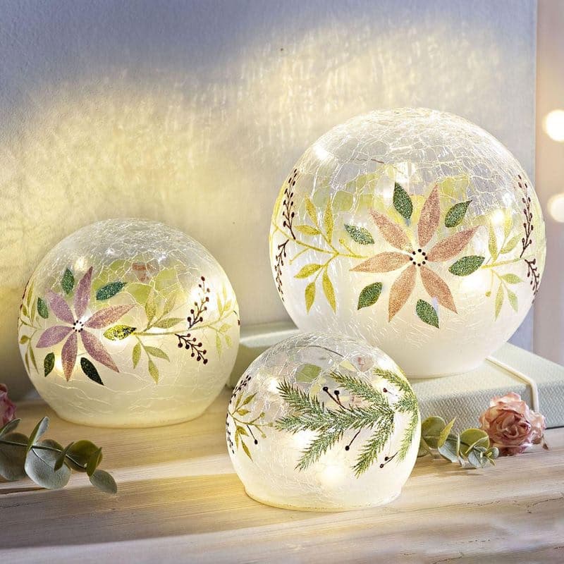 LED sklenené gule Winterflowers 1