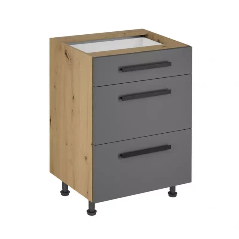 Skrinka do kuchyne Langen d60s3 úchyt grey 1