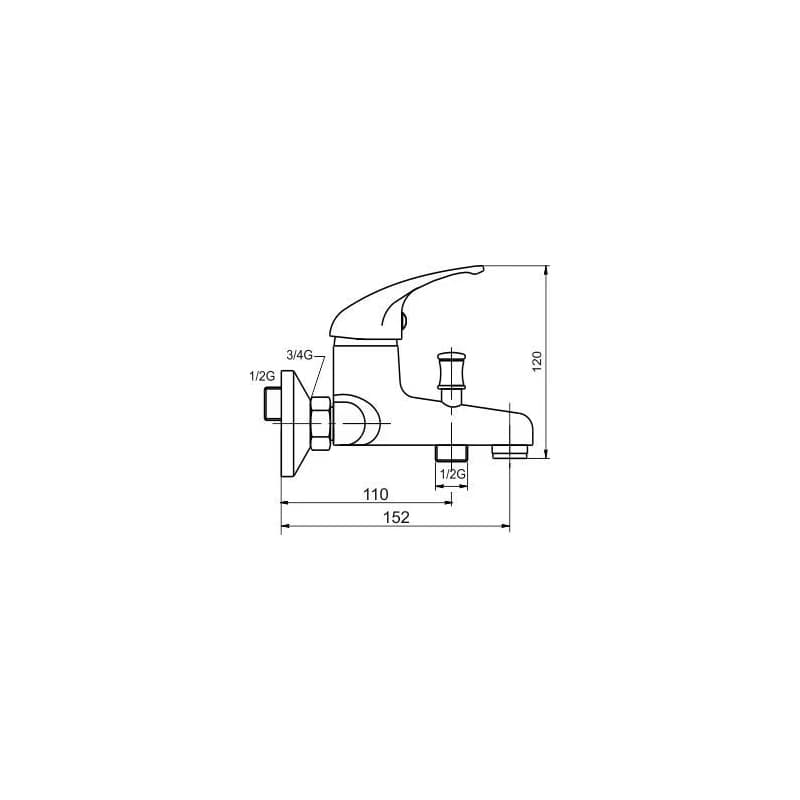 NOVASERVIS - Vaňová batéria 150 mm Metalia 55 chróm 55020,0 2