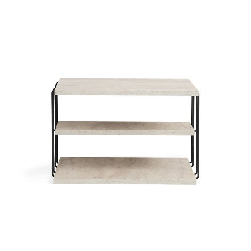 Príručný stolík / Odkladací stolík Lifon - Black, Travertine 2