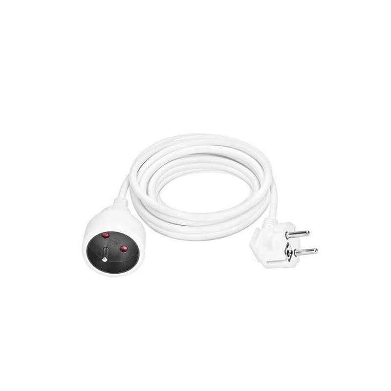 Solight predlžovací prívod 5m, 1 zásuvka, 16A/3680W, PVC, biely 2