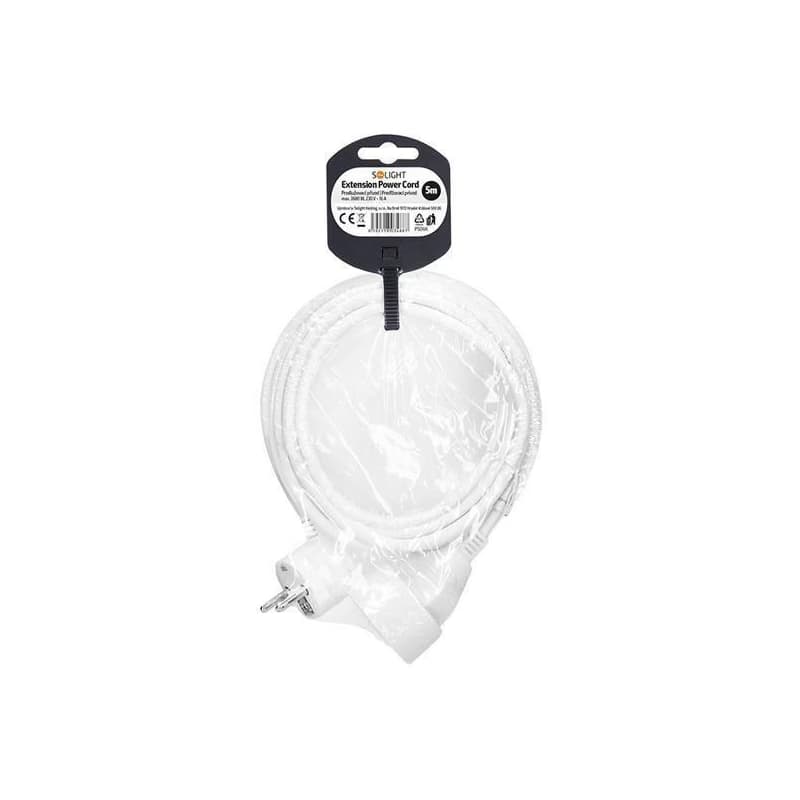 Solight predlžovací prívod 5m, 1 zásuvka, 16A/3680W, PVC, biely 4