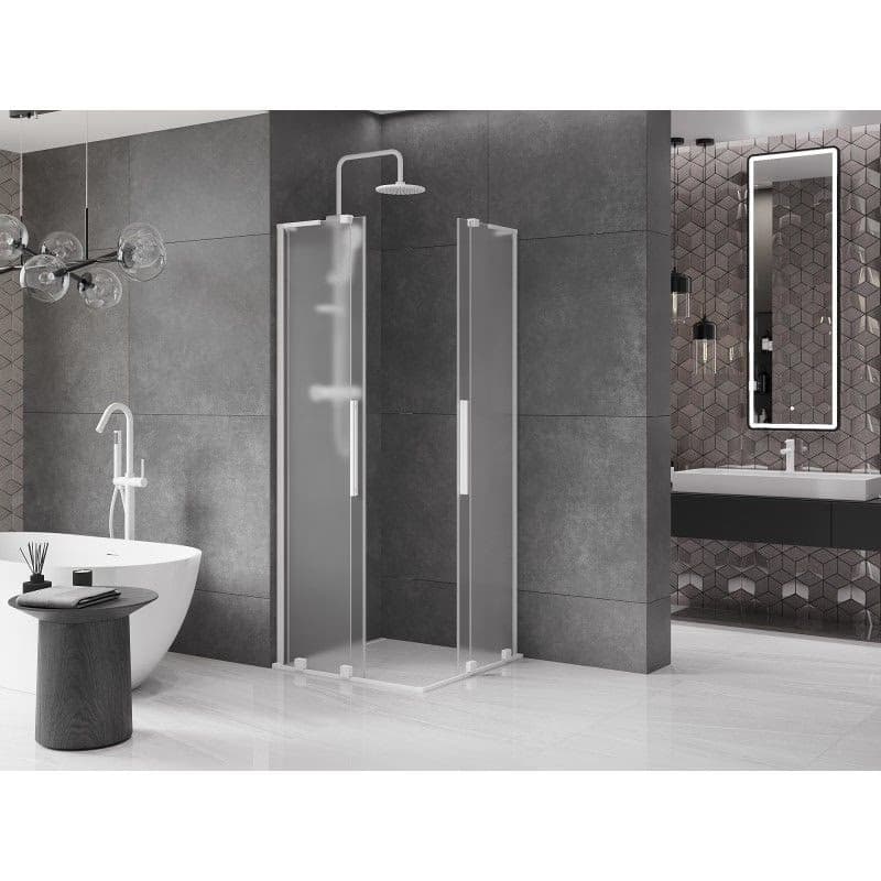 MEXEN/S - Velar L Duo sprchovací kút, posuvné dvere 100 x 100, dekor, biela 871-100-100-02-33-20 3