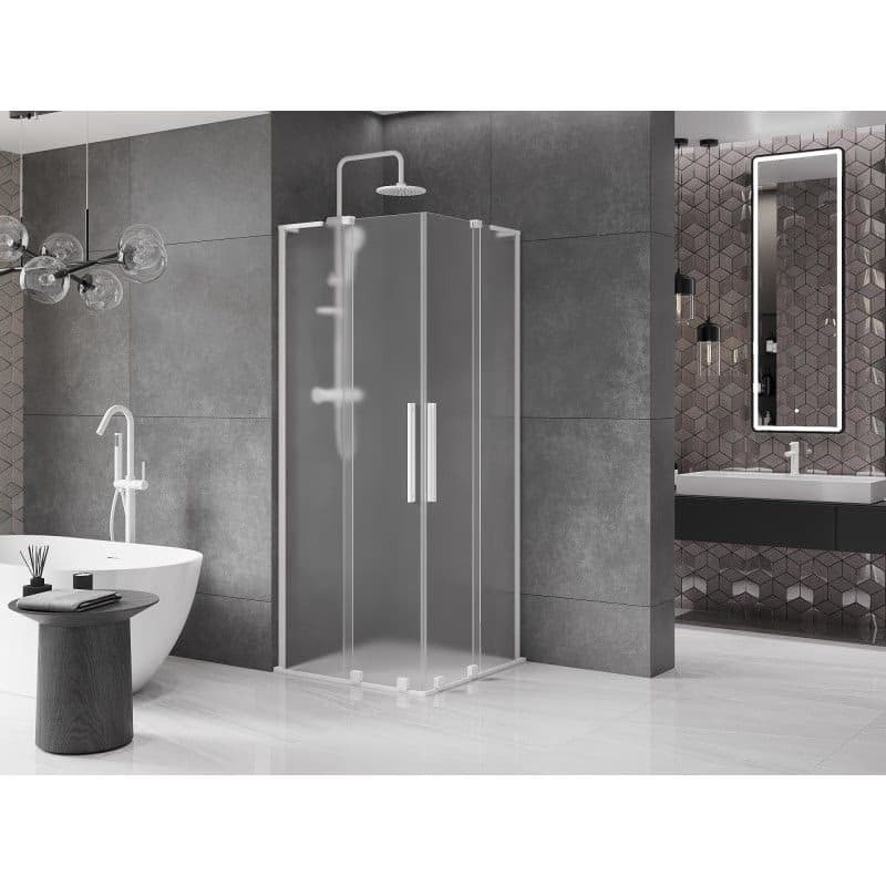 MEXEN/S - Velar L Duo sprchovací kút, posuvné dvere 100 x 100, dekor, biela 871-100-100-02-33-20 6