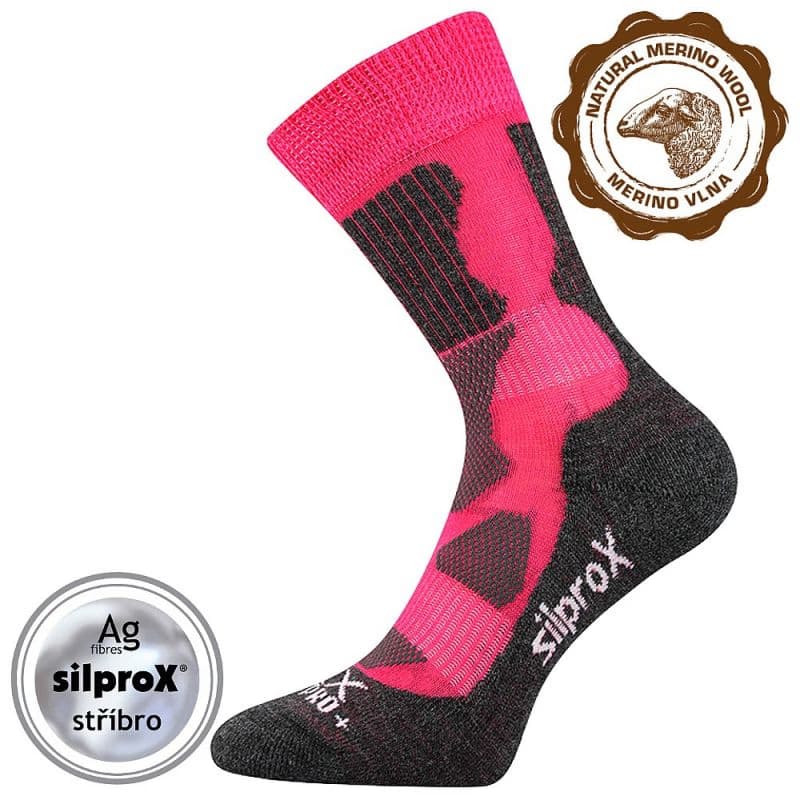 Dámske turistické ponožky VOXX 1 PACK-Merino Etrex-pink 2