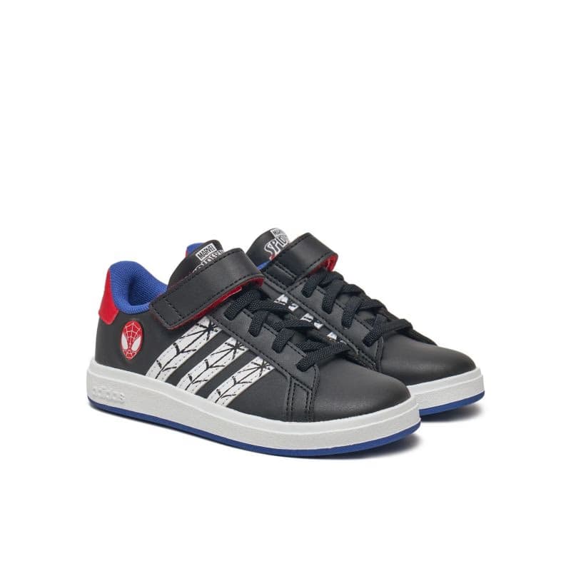 Chlapčenská rekreačná obuv ADIDAS Grand Court Marvel Spider-Man K core black cloud white semi lucid blue 2