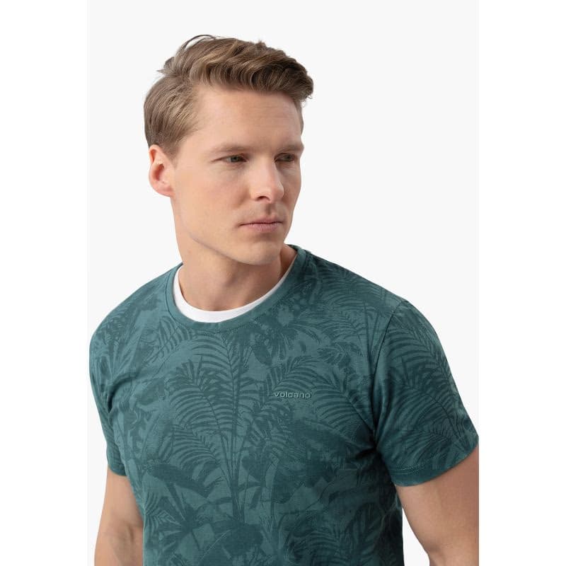 Pánske tričko s krátkym rukávom VOLCANO TM-LEFTY-BLUE 2