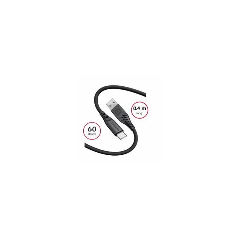 SWISSTEN DÁTOVÝ KÁBEL SOFT SILICONE USB / USB-C 0,4 M ČIERNY 3