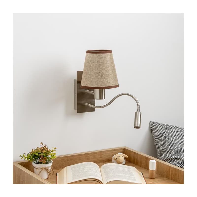 Brilagi - LED Nástenná lampa NUBILA 1xE27/25W/230V + LED/3W chróm/hnedá BG1556+BG1570