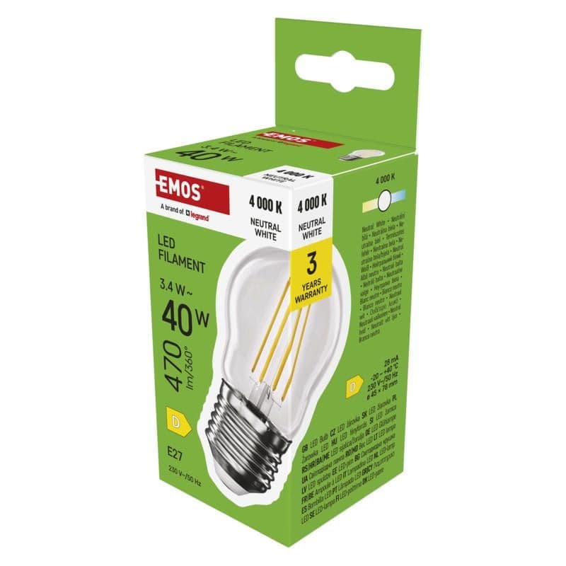 EMOS LED FLM MINI GL 3,4 W (40 W) 470lm E27 NW 1