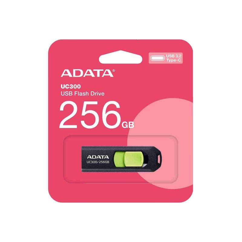ADATA Flash Disk 256GB UC300, USB-C 3.2, čierno-zelená 1