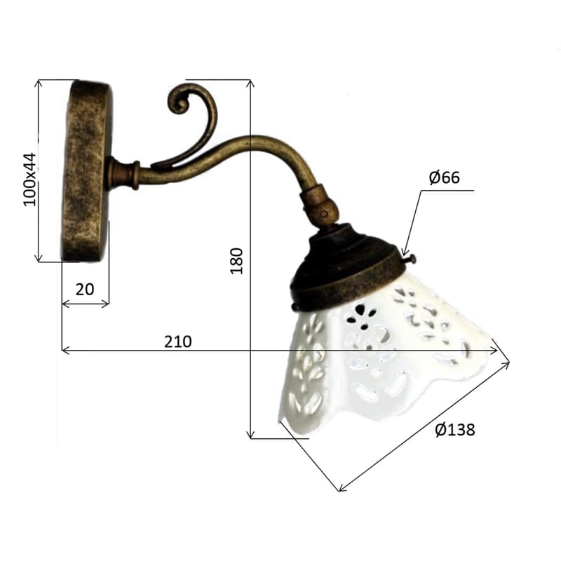 SAPHO - BARI svietidlo E14, 40W, 230V, IP21, keramické tienitko, bronz MC811 4
