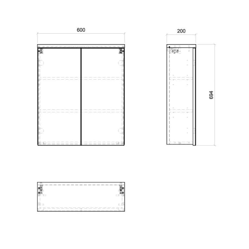 ArtCom Zrkadlová skrinka BALI White 840 | 60 cm 2