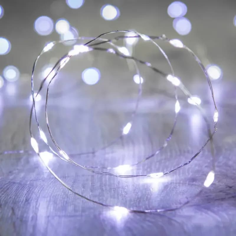 Vianočné LED svetielka 20l  drôtik kvapky na batérie   4/19/nik/cw 1