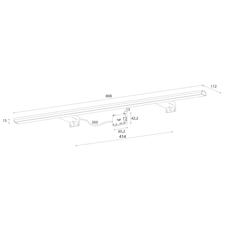 SAPHO - PANDORA LED nástenné svietidlo, 15 W, 808x15x112 IP44, chróm (26693CI) E27576CI 6
