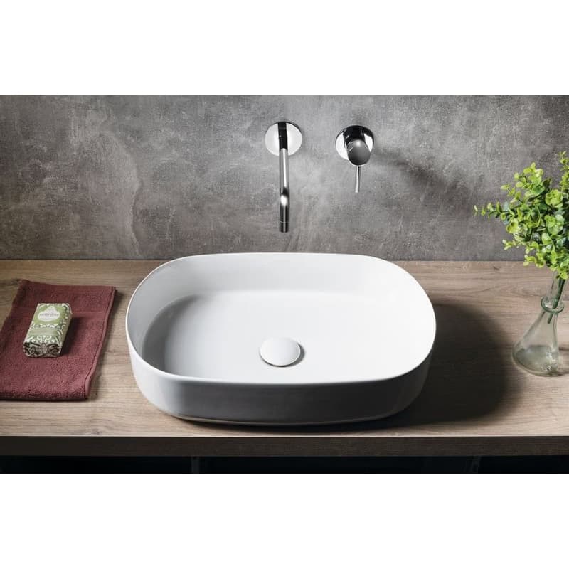 ISVEA - INFINITY OVAL keramické umývadlo na dosku, 55x36cm, biela 10NF65055 5