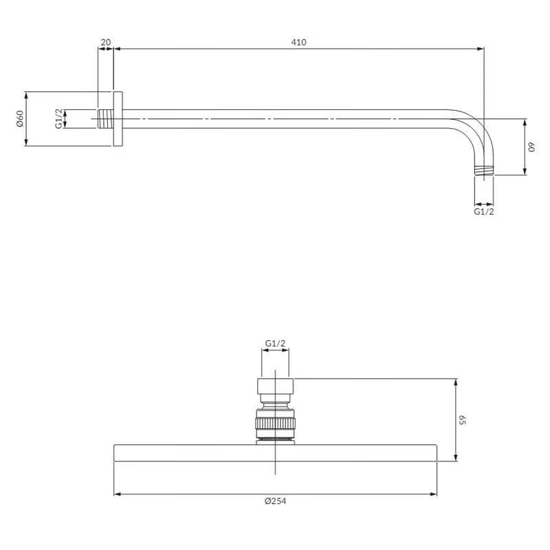 OMNIRES - SLIMLINE hlavová sprcha z ramíniom, chróm lesk WGSET1CR 4