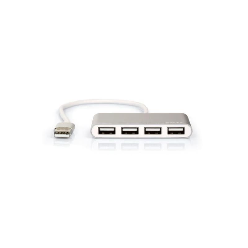 PORT USB HUB, 4x USB 2.0, sivý 2