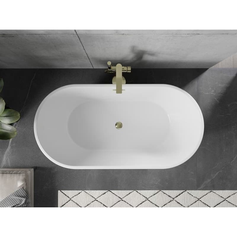 MEXEN - Flavia vaňa voľne stojaca 150 x 75, biela, zlatý sifón 54031507500-G 4