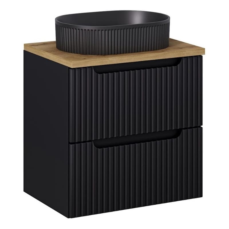 ArtCom Kúpeľňová skrinka s umývadlom a doskou NOVA Black DU60/1 | 60 cm