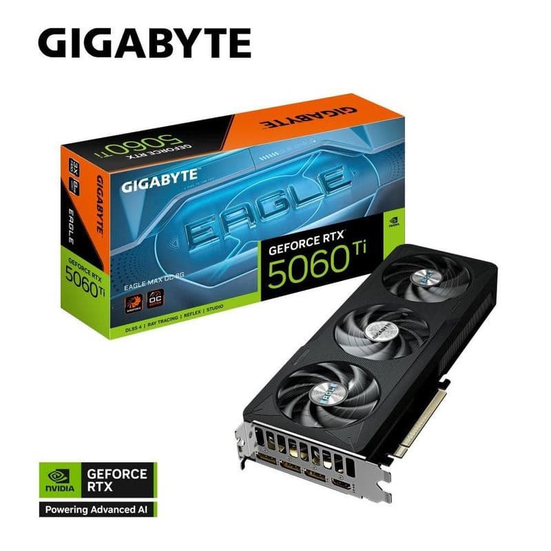 GIGABYTE VGA NVIDIA GeForce RTX 5060 Ti EAGLE MAX OC 8G, 8G GDDR7, 3xDP, 1xHDMI 1