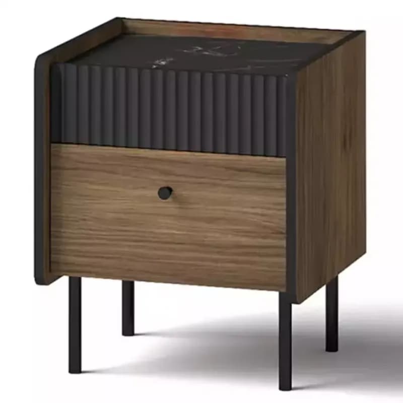 Nočný stolík Prestigo P12 Vojnový orech/San Seb/Čierny mat 1