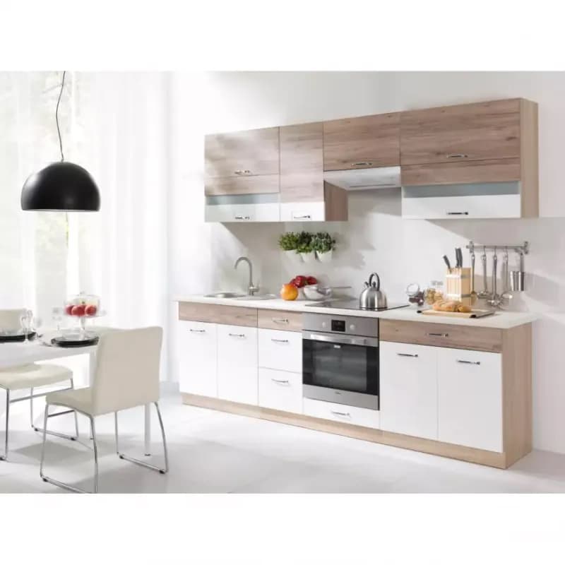 Kuchynská linka Econo C Plus 260cm sonoma/biely 1