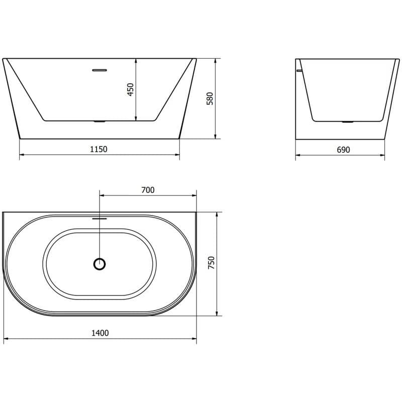 Mexen Oval, 140 x 75 cm 52671407500-95 6