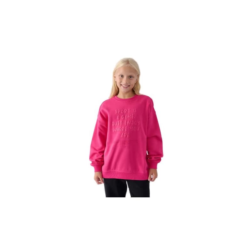 Dievčenská mikina 4F JUNIOR SWEATSHIRT-JWAW24TSWSF1214-55S-HOT PINK 1