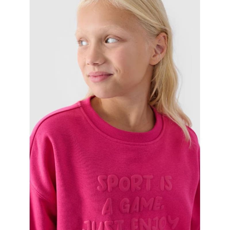 Dievčenská mikina 4F JUNIOR SWEATSHIRT-JWAW24TSWSF1214-55S-HOT PINK 2
