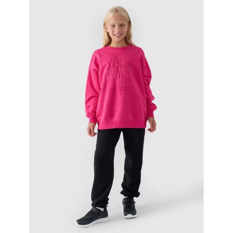 Dievčenská mikina 4F JUNIOR SWEATSHIRT-JWAW24TSWSF1214-55S-HOT PINK 5